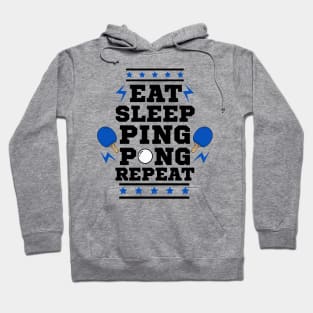 Eat Sleep Ping Pong Repeat - Blue - Table Tennis Athlete Hoodie